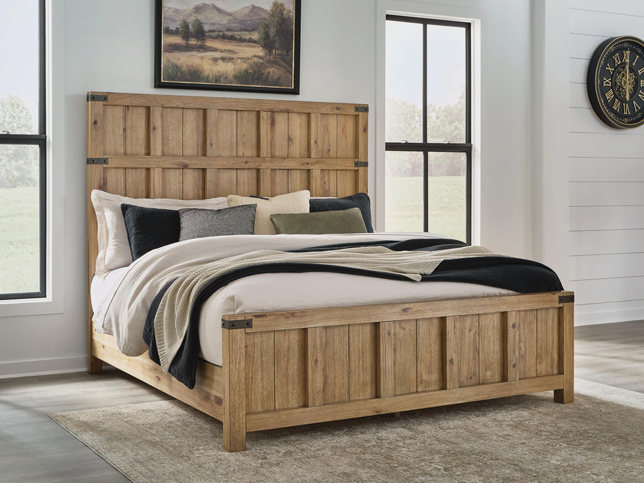Benchcraft Light Brown King Panel Bed