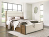 Benchcraft Brown Queen Upholstered Storage Bed