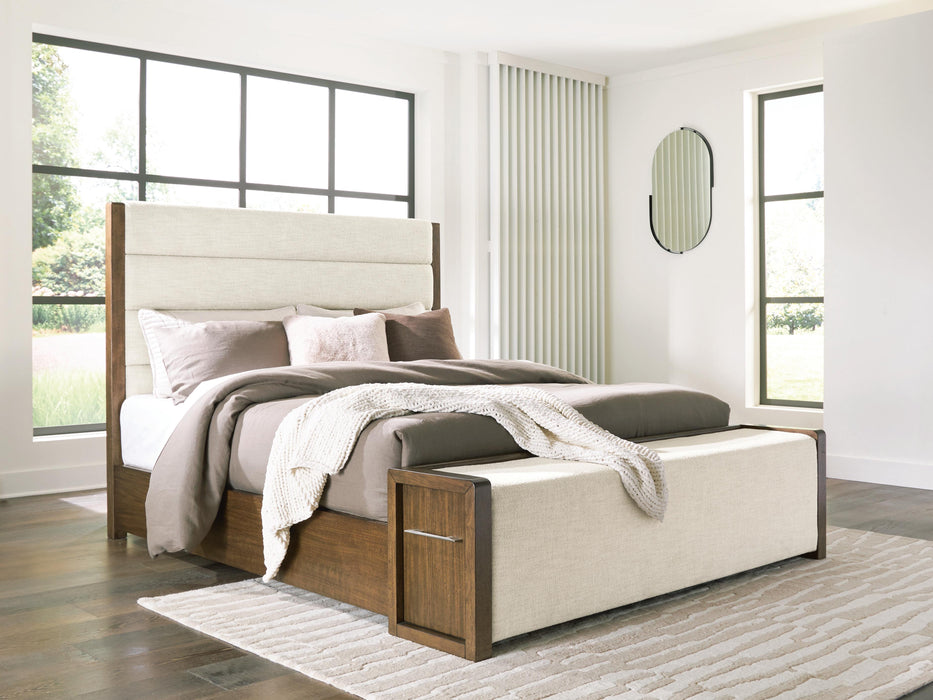 Benchcraft Brown Queen Upholstered Storage Bed