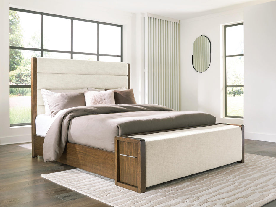 Benchcraft Brown Queen Upholstered Storage Bed