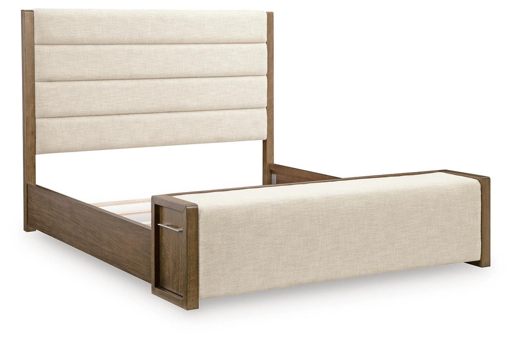 Benchcraft Brown Queen Upholstered Storage Bed