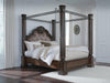 Signature Design Dark Brown King Canopy Bed