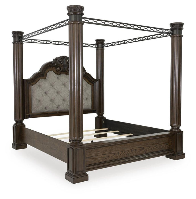 Signature Design Dark Brown King Canopy Bed