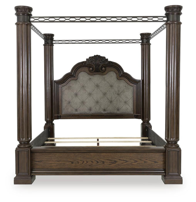 Signature Design Dark Brown King Canopy Bed
