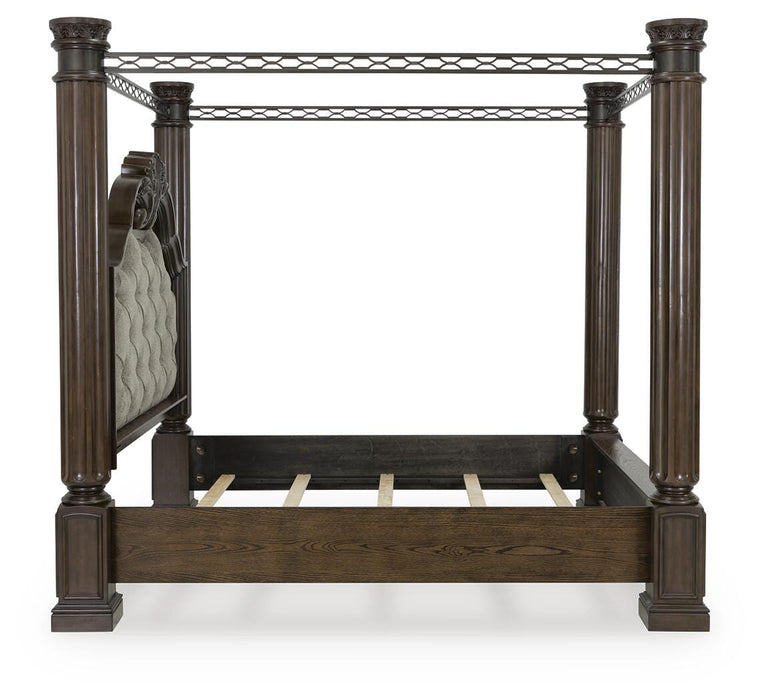 Signature Design Dark Brown Queen Canopy Bed