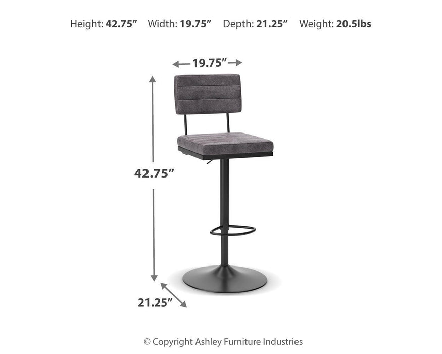 Signature Design Gray/Black Tall Swivel Barstool (2/CN)