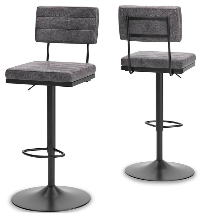 Signature Design Gray/Black Tall Swivel Barstool (2/CN)