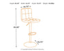 Signature Design Black/Chrome Finish Tall UPH Swivel Barstool(2/CN)