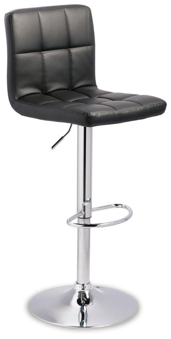 Signature Design Black/Chrome Finish Tall UPH Swivel Barstool(2/CN)