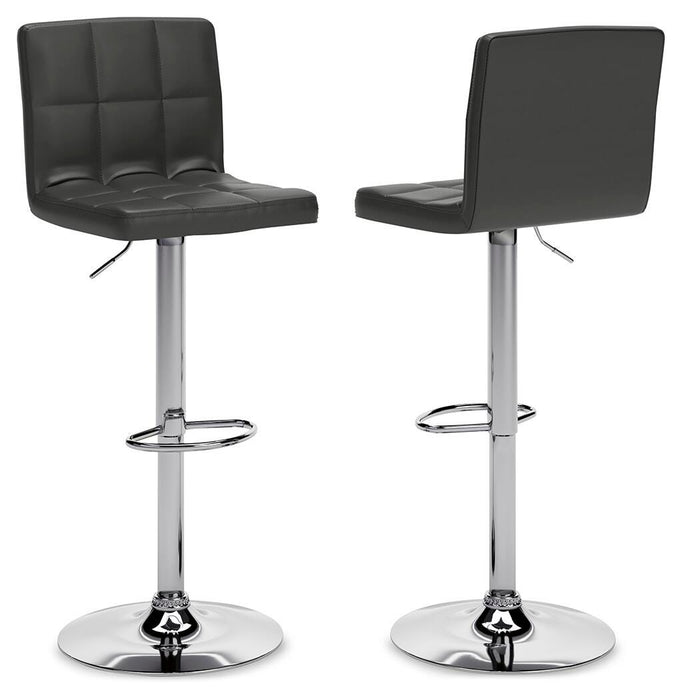 Signature Design Black/Chrome Finish Tall UPH Swivel Barstool(2/CN)