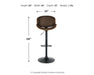 Signature Design Brown Tall UPH Swivel Barstool(1/CN)
