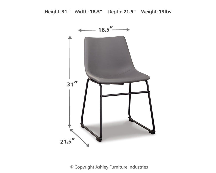 Signature Design Gray Dining UPH Side Chair (2/CN)