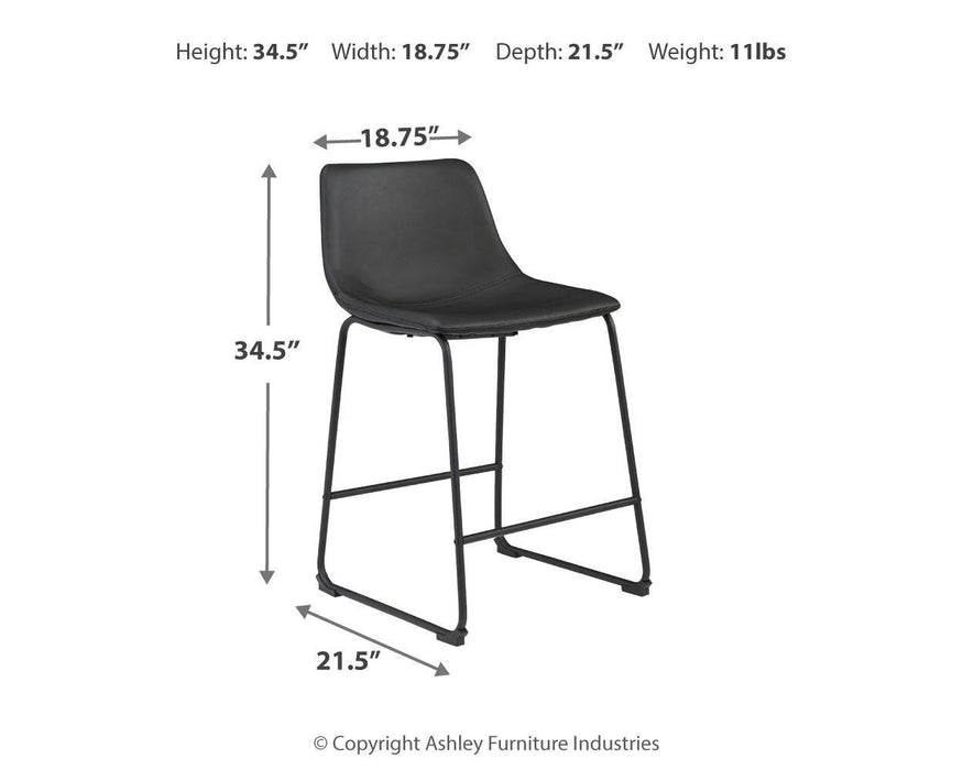Signature Design Black Upholstered Barstool (2/CN)