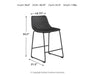 Signature Design Black Upholstered Barstool (2/CN)