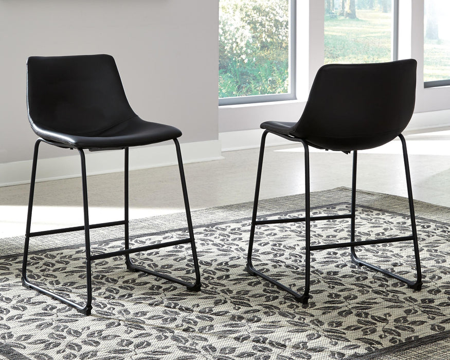 Signature Design Black Upholstered Barstool (2/CN)
