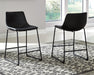 Signature Design Black Upholstered Barstool (2/CN)
