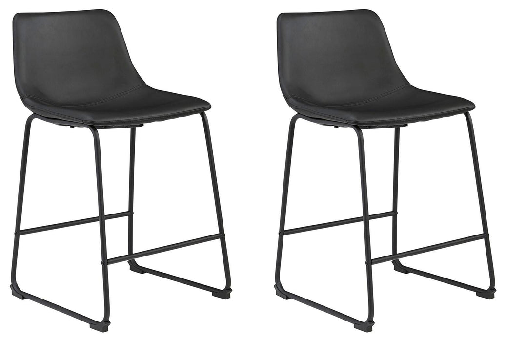 Signature Design Black Upholstered Barstool (2/CN)