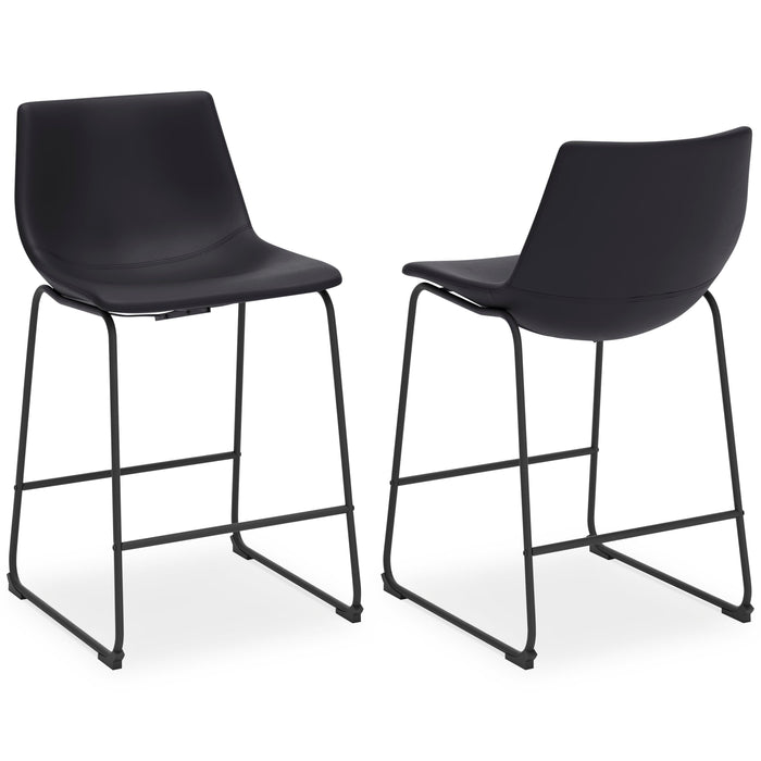 Signature Design Black Upholstered Barstool (2/CN)
