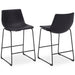 Signature Design Black Upholstered Barstool (2/CN)