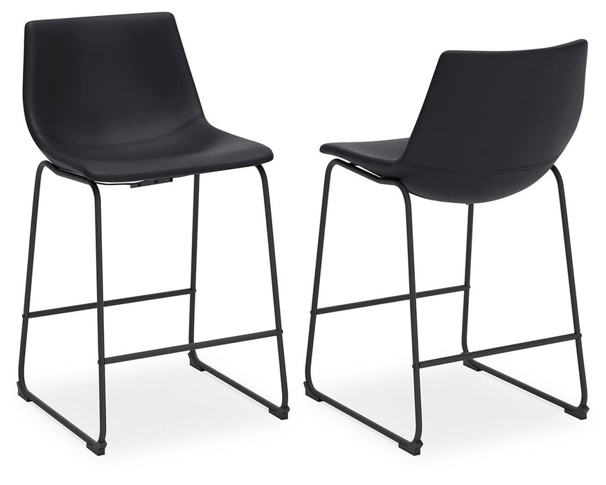 Signature Design Black Upholstered Barstool (2/CN)