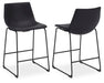 Signature Design Black Upholstered Barstool (2/CN)