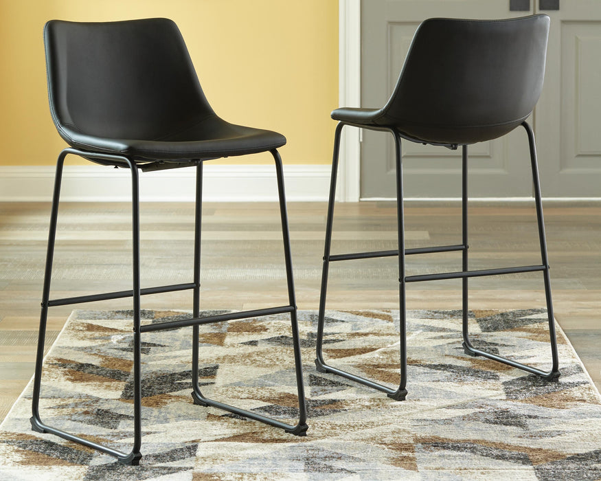 Signature Design Black Tall UPH Barstool (2/CN)