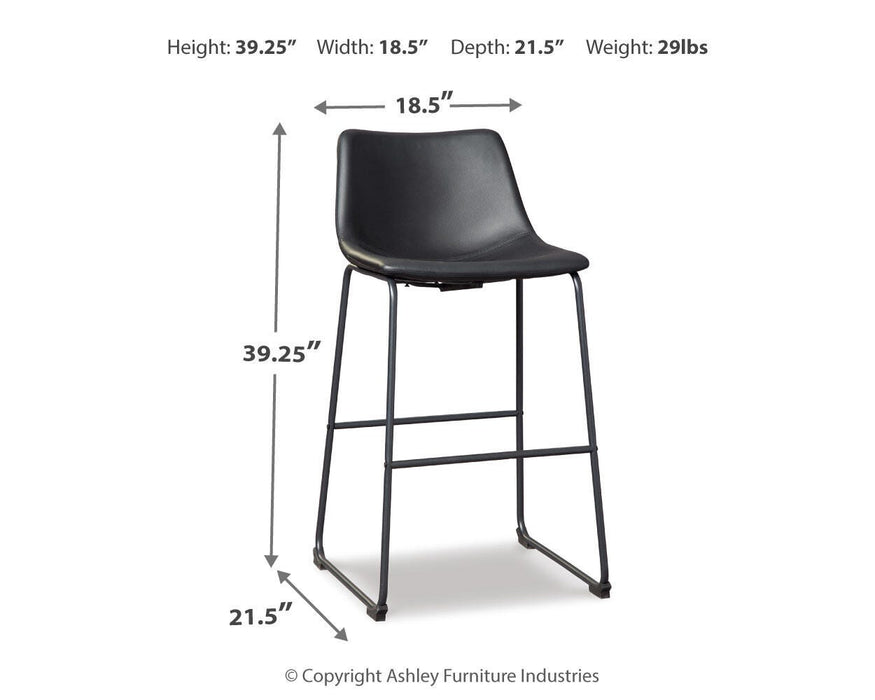 Signature Design Black Tall UPH Barstool (2/CN)