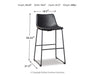 Signature Design Black Tall UPH Barstool (2/CN)