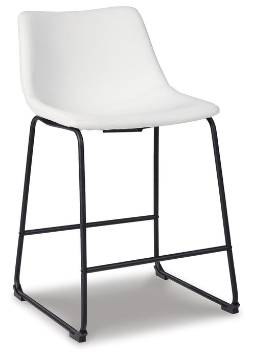 Signature Design White Upholstered Barstool (2/CN)