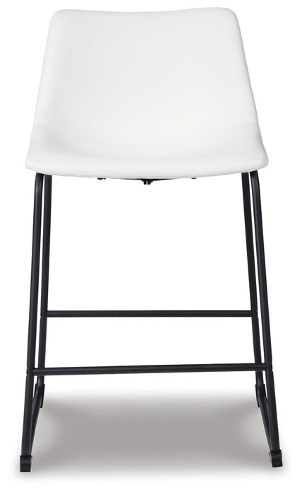Signature Design White Upholstered Barstool (2/CN)