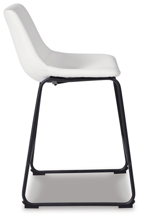 Signature Design White Upholstered Barstool (2/CN)