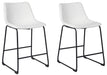 Signature Design White Upholstered Barstool (2/CN)