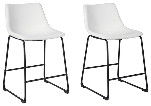 Signature Design White Upholstered Barstool (2/CN)