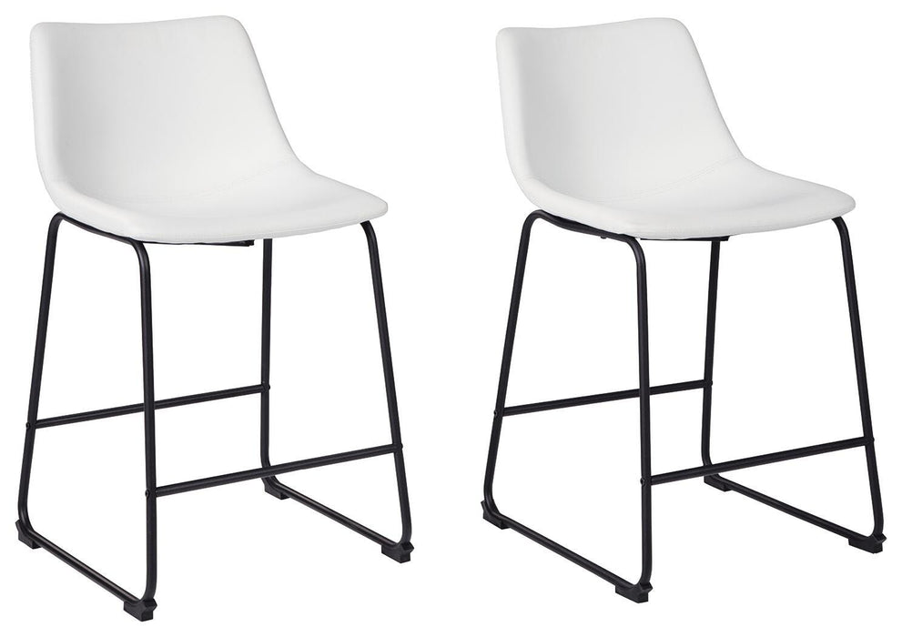 Signature Design White Upholstered Barstool (2/CN)