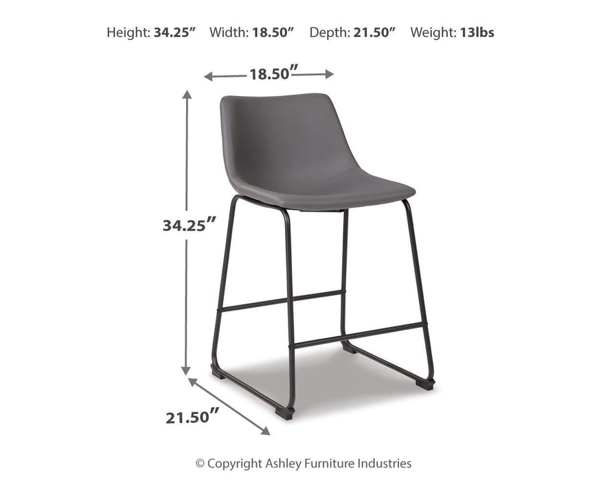 Signature Design Gray Upholstered Barstool (2/CN)