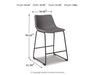 Signature Design Gray Upholstered Barstool (2/CN)
