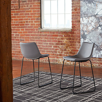 Signature Design Gray Upholstered Barstool (2/CN)