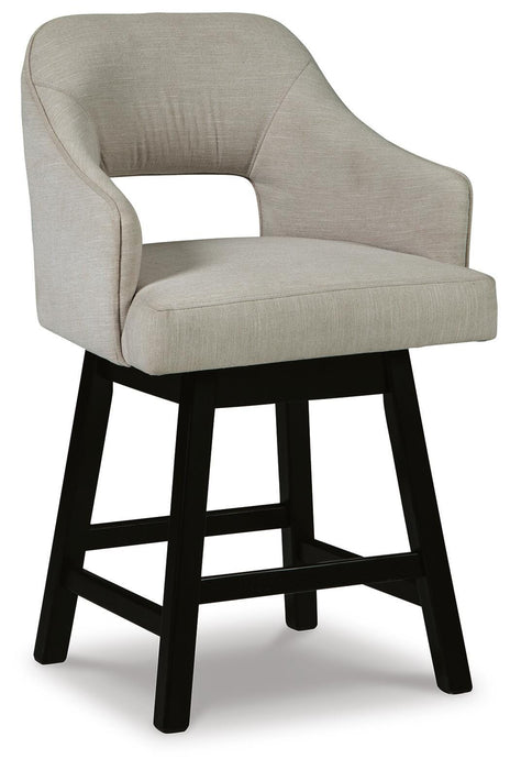 Signature Design Linen/Brown UPH Swivel Barstool (2/CN)