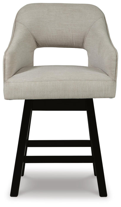 Signature Design Linen/Brown UPH Swivel Barstool (2/CN)