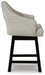 Signature Design Linen/Brown UPH Swivel Barstool (2/CN)
