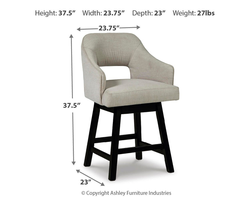 Signature Design Linen/Brown UPH Swivel Barstool (2/CN)