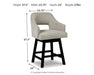 Signature Design Linen/Brown UPH Swivel Barstool (2/CN)
