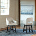 Signature Design Linen/Brown UPH Swivel Barstool (2/CN)