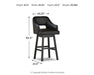 Signature Design Black/Dark Brown Tall UPH Swivel Barstool(2/CN)