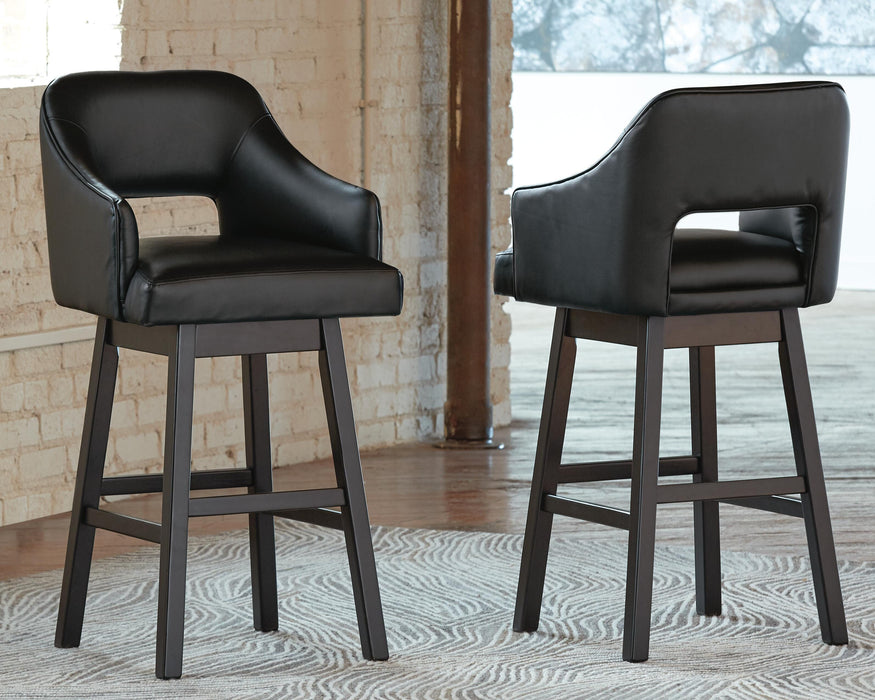Signature Design Black/Dark Brown Tall UPH Swivel Barstool(2/CN)