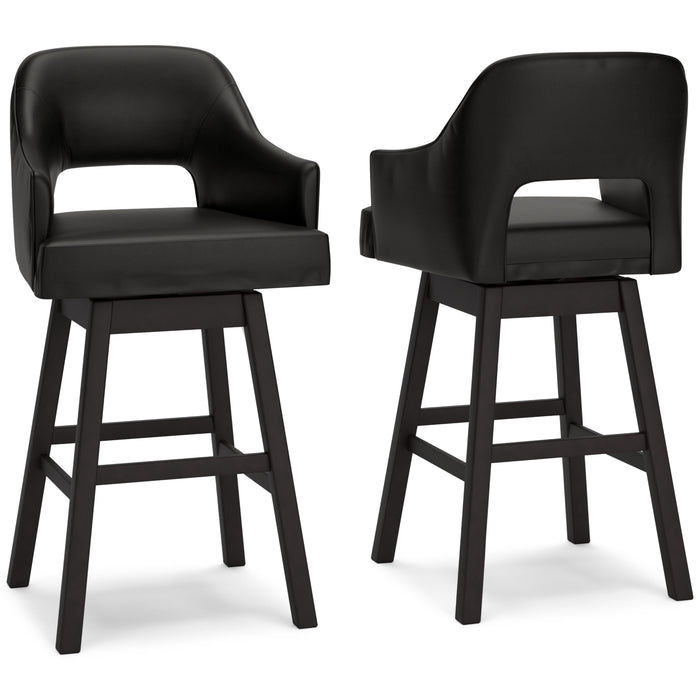 Signature Design Black/Dark Brown Tall UPH Swivel Barstool(2/CN)