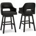 Signature Design Black/Dark Brown Tall UPH Swivel Barstool(2/CN)