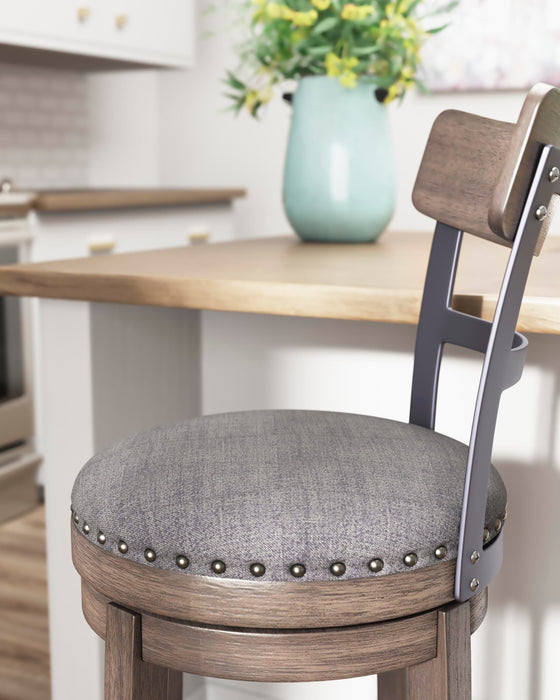 Signature Design Gray Tall UPH Swivel Barstool(1/CN)
