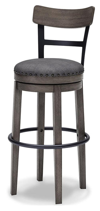 Signature Design Gray Tall UPH Swivel Barstool(1/CN)