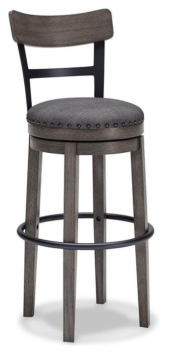 Signature Design Gray Tall UPH Swivel Barstool(1/CN)